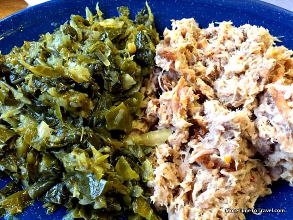 Hand-chopped pork barbecue and collard green