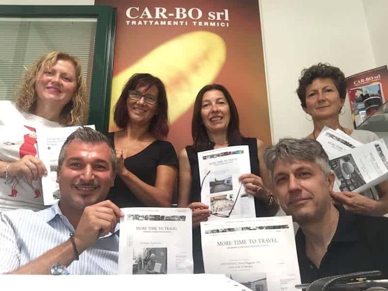 Teacher (top row, third from left)and her language students in Bologna