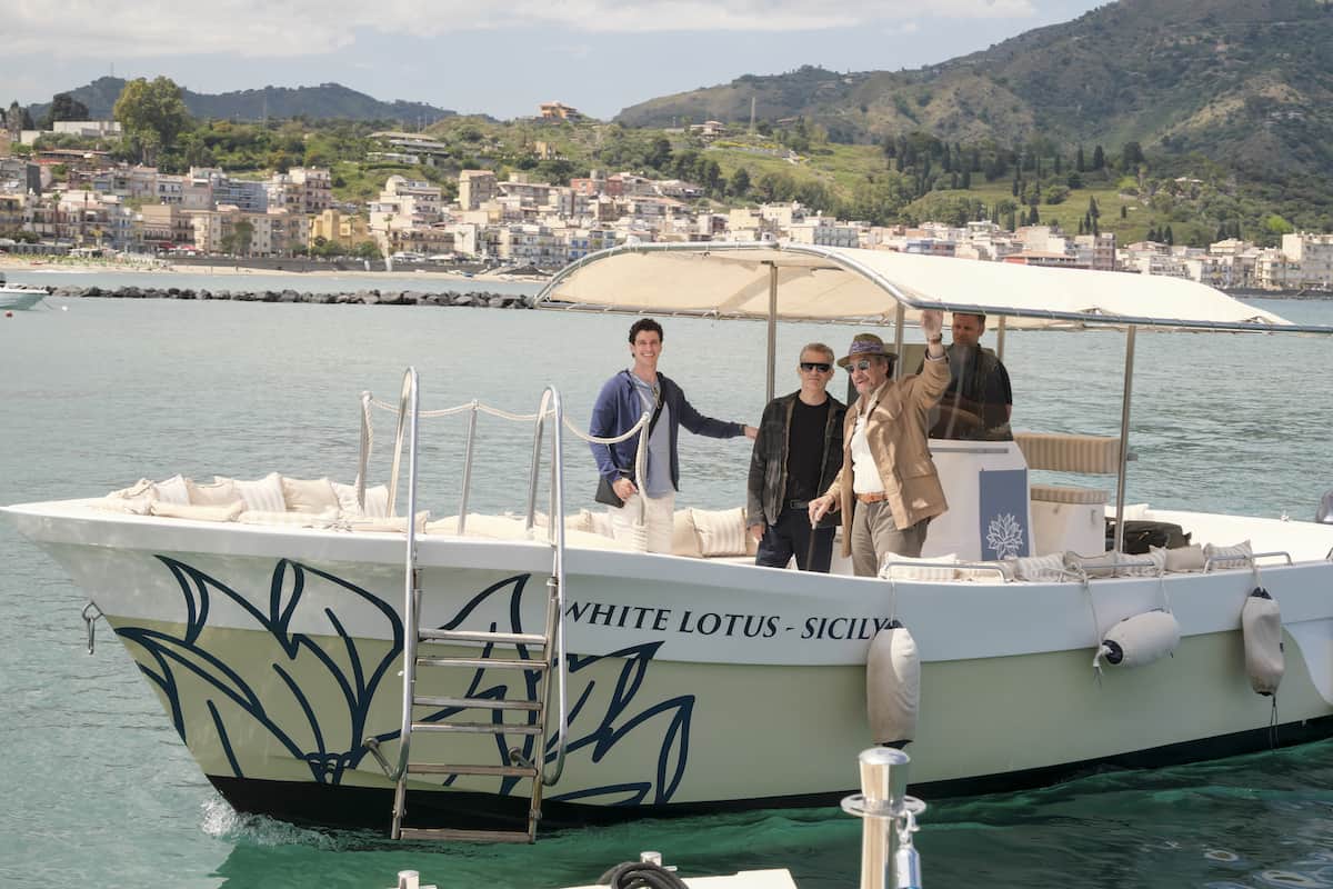 Guests arriving at The White Lotus Hotel (credit: HBO Max/Warner Media)