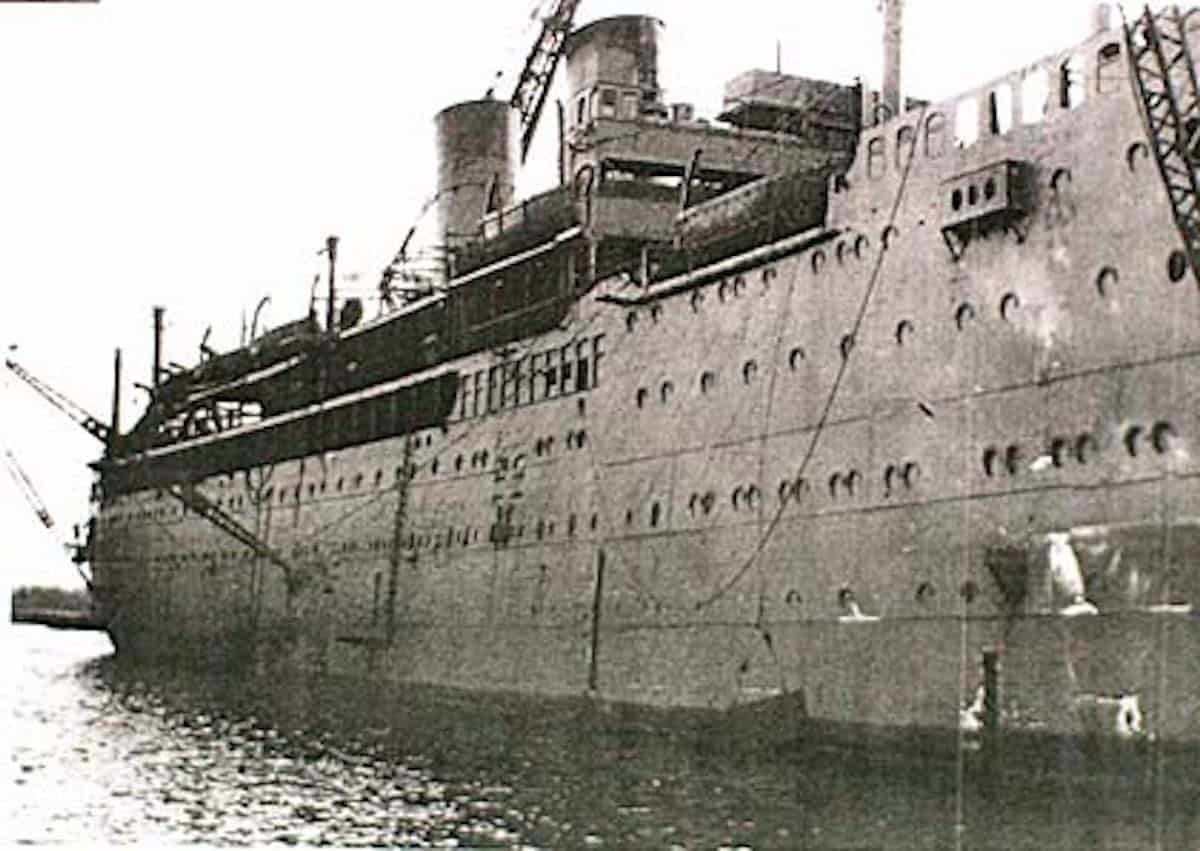 Vintage photo of SS Arandora Star, once an ocean liner converted into a marine transport ship