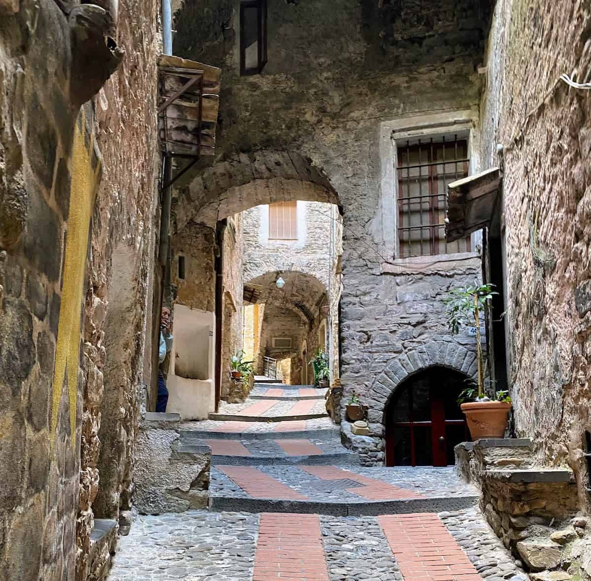 Narrow alleys in the historic center of Dolceacqua