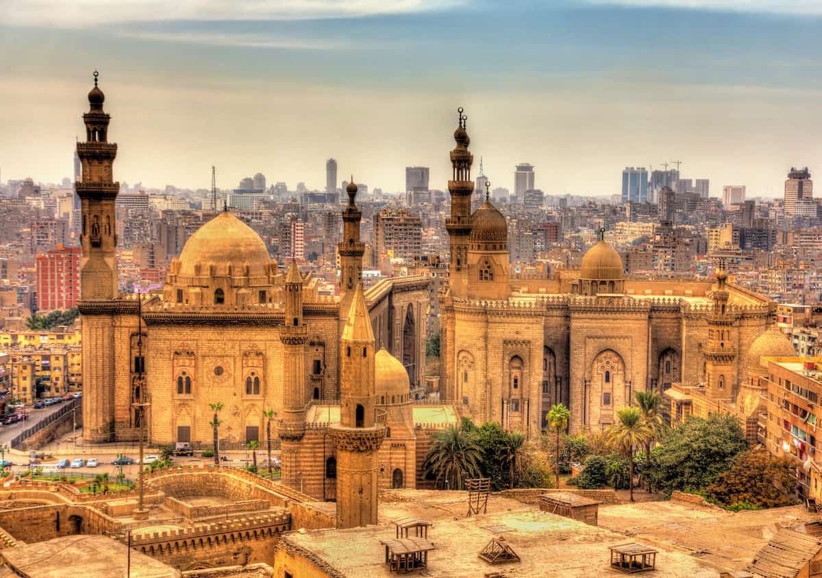 View of the Mosques of Sultan Hassan and Al-Rifai in Cairo