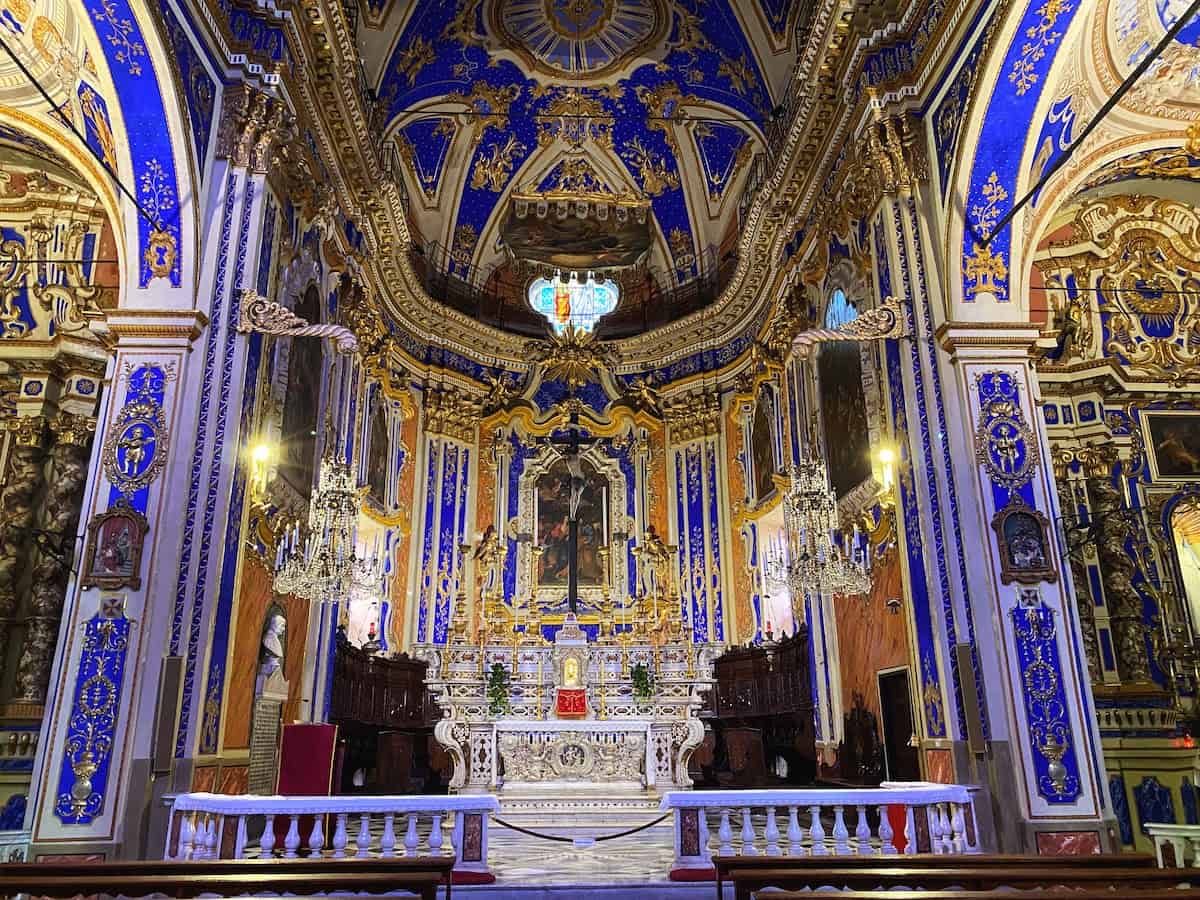 Inside the church in Dolcedo