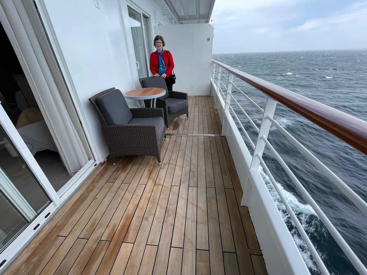 Our extra-wide balcony on Crystal Serenity