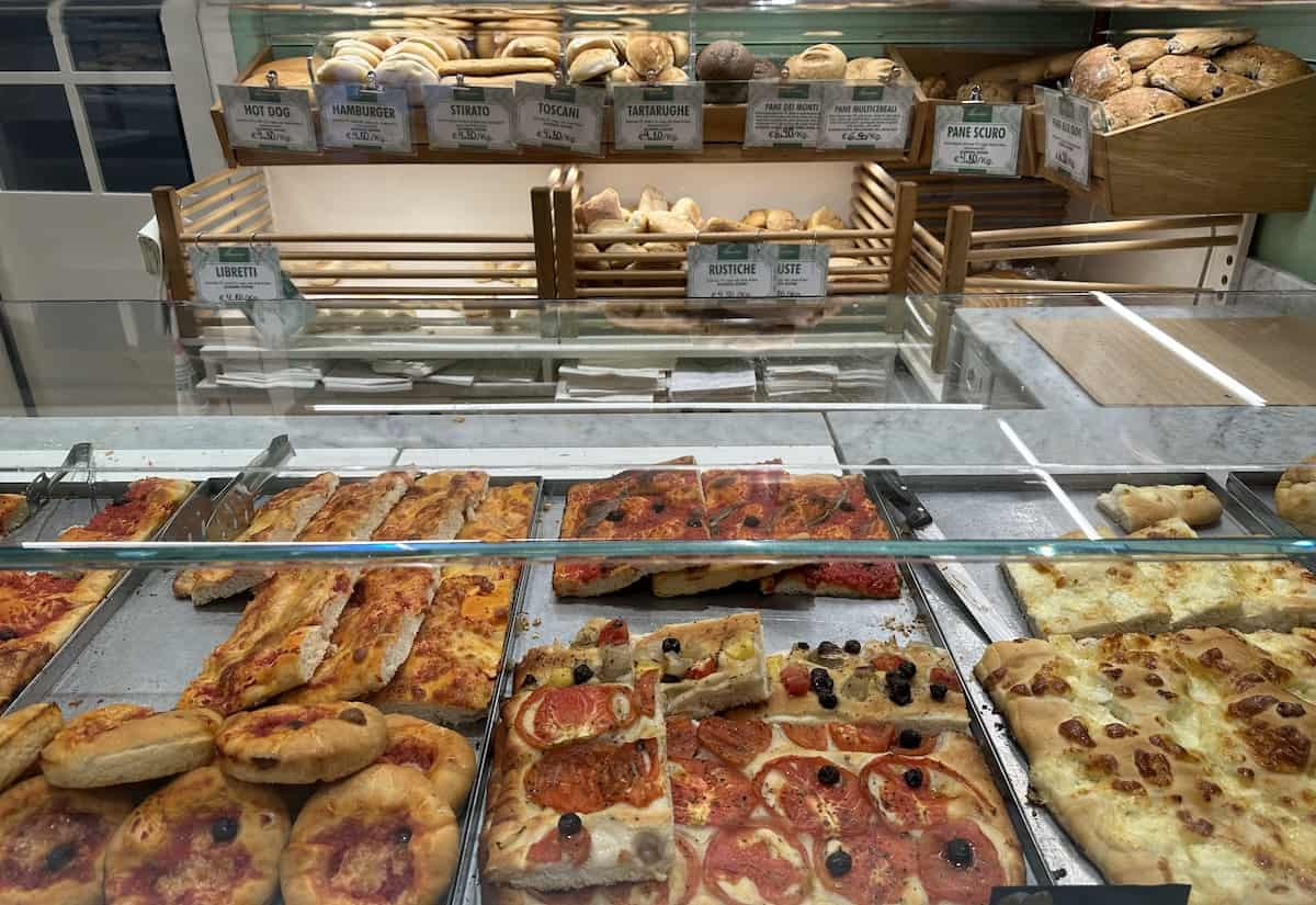 Some of the focaccia and breads at Lanini
