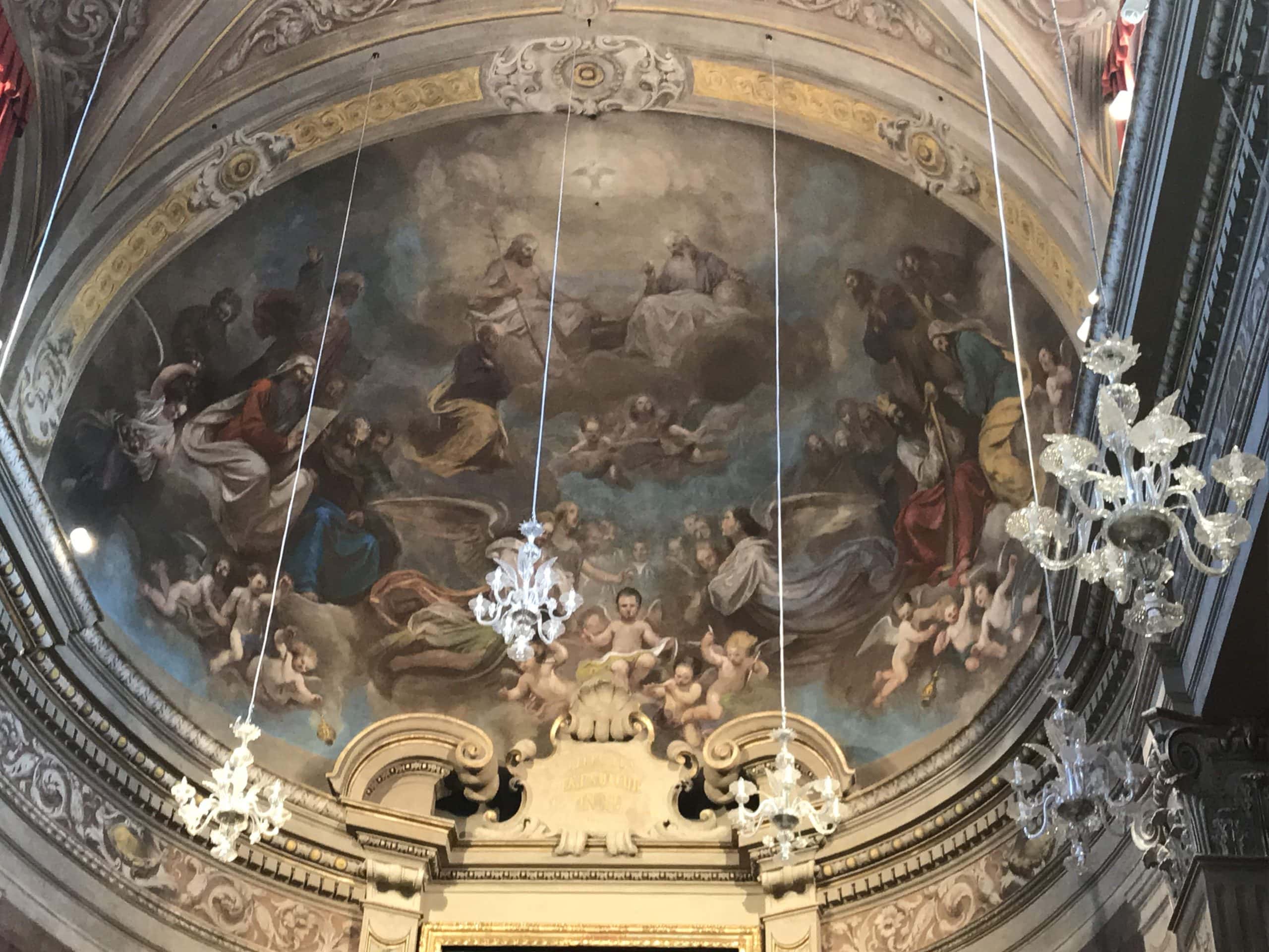 Frescoed ceiling of the Collegiate Church of Santa Maria Maggiore