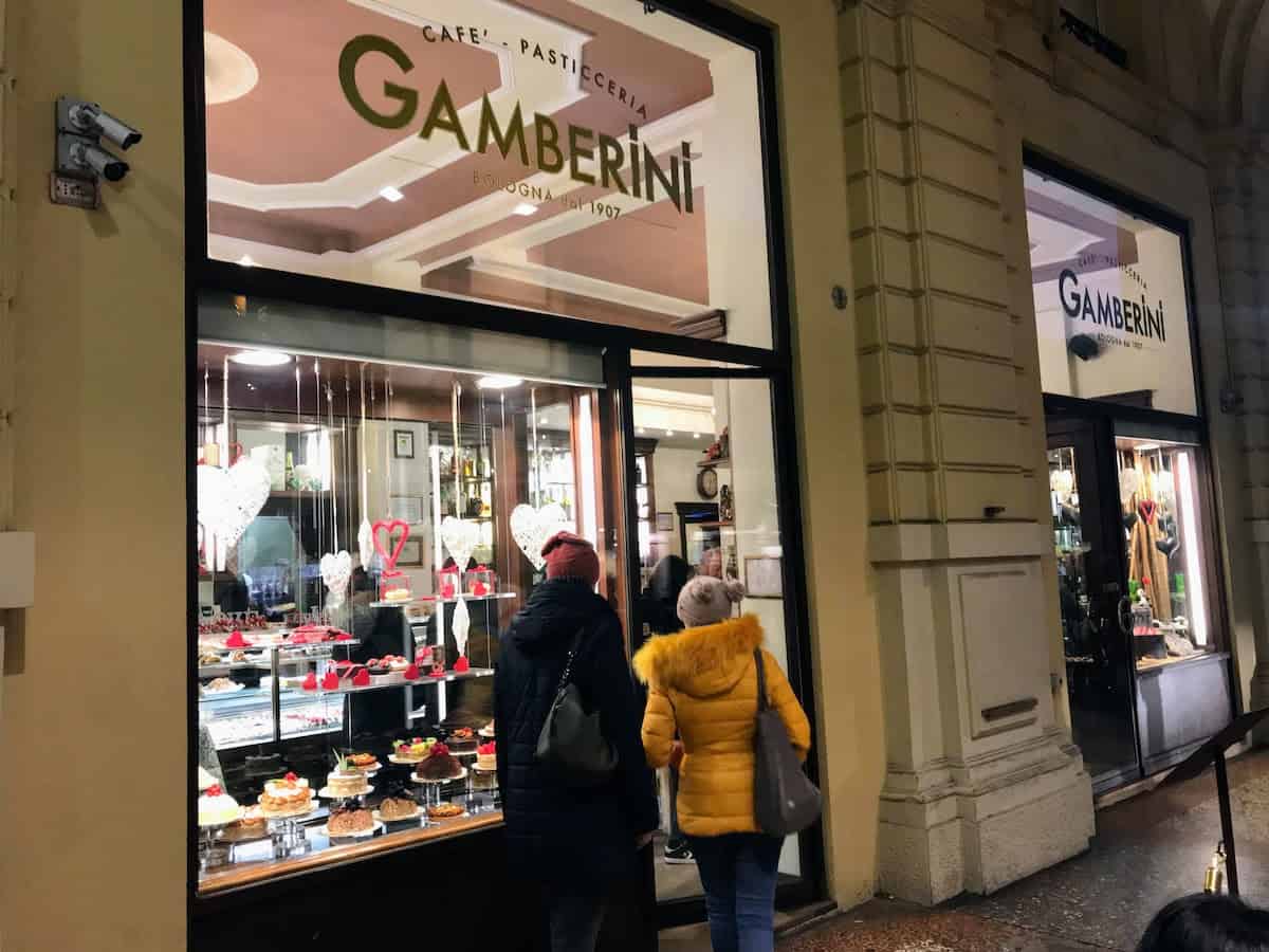 Cafe Pasticceria Gamberini in Bologna, an elegant pastry shop and bar