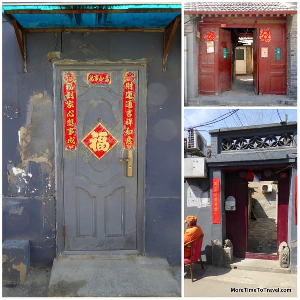 Traditional red doors