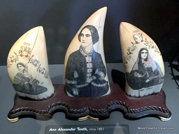 To alleviate boredom, whaleship crew often made intricate Scrimshaw engravings on whale bones or teeth