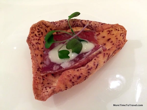 Taro chip amuse-bouche