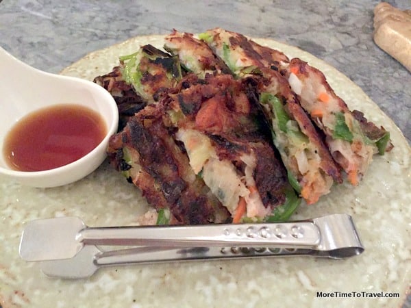 Seafood scallion pancakes