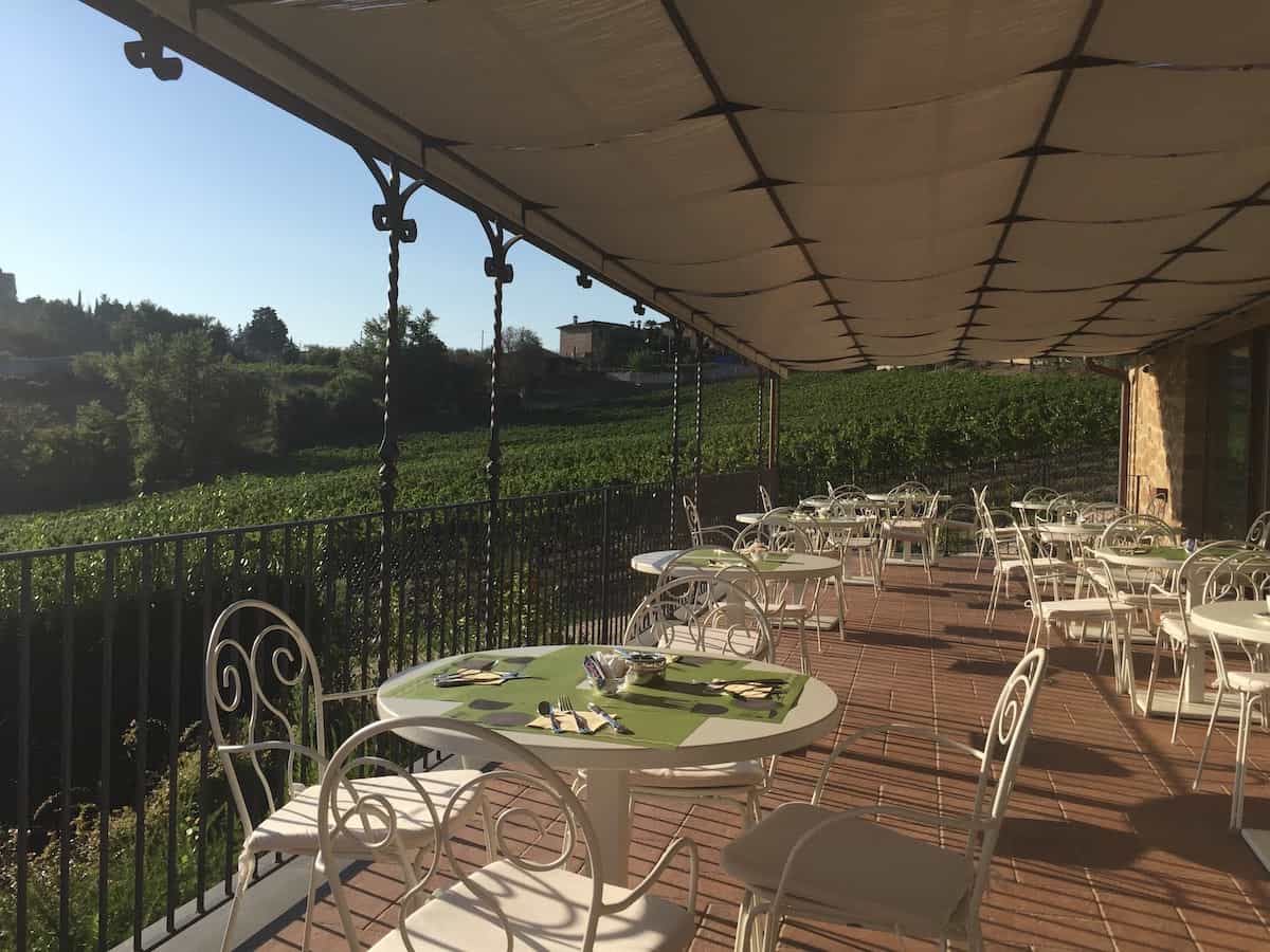 Breakfast terrace in the main building