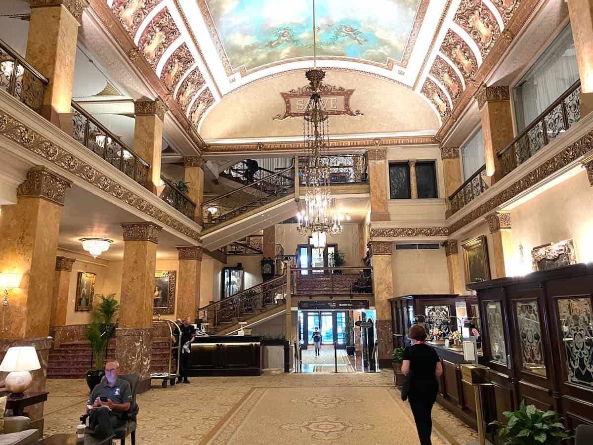 Inside the historic Hotel Pfister in Milwaukee