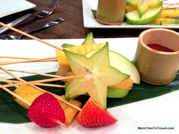 Refreshing fruit on skewers (in lieu of Fortune Cookies)