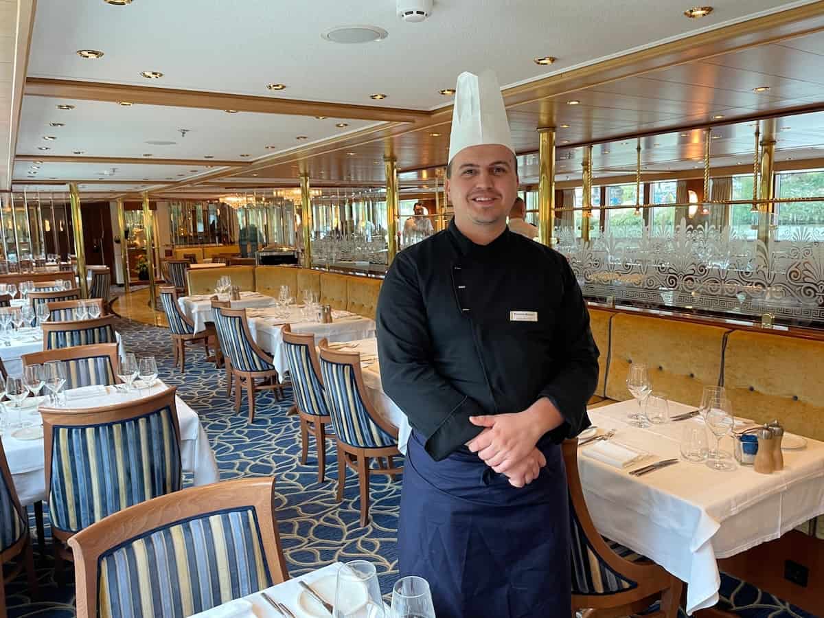 Tauck River Cruises Chef Marinov in the main dining room