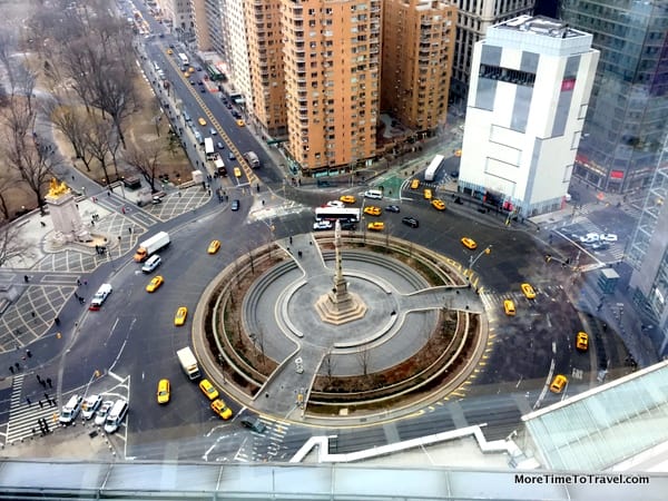 View of Columbus Circle from our table at Asiate