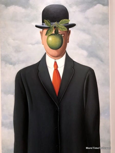 The Son of Man painting (Magritte) in the lobby of our apartment