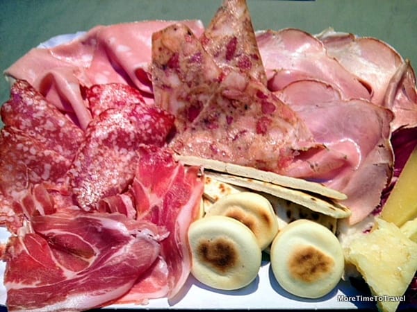 One of the wonderful salumi plates from Baita La Vecchia Malga in Bologna