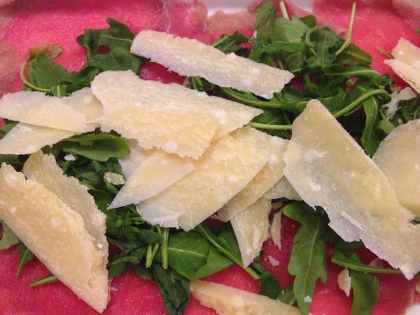 Carpaccio salad with Parmigiano Reggiano cheese