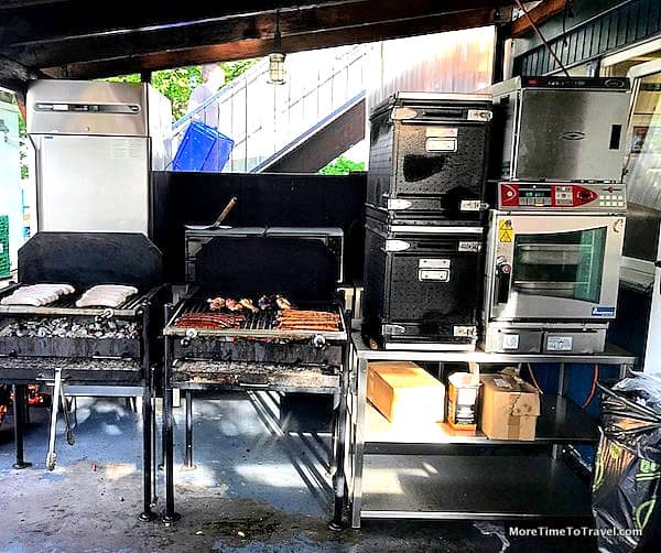 Most of the cooking takes place at this grill