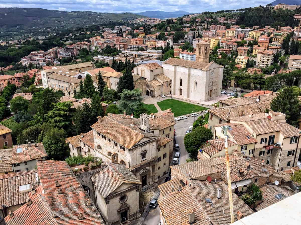 A perfect day in Perugia as viewed from the Sciri Tower