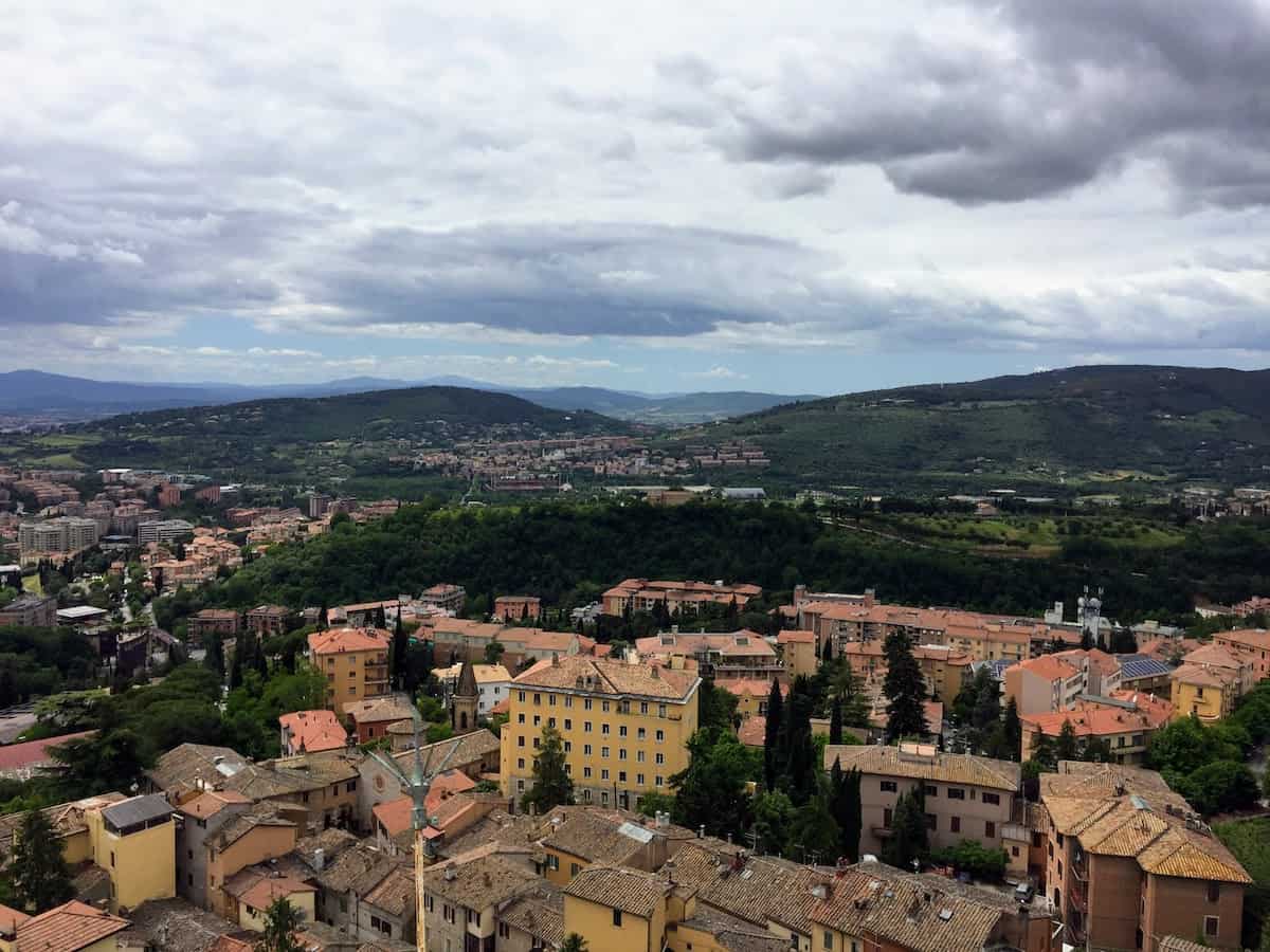 Perfect Day in Perugia: View from the top of the Sciri Tower