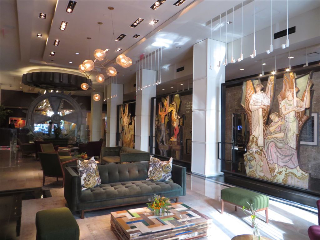 Artistic lobby of The Joule Hotel