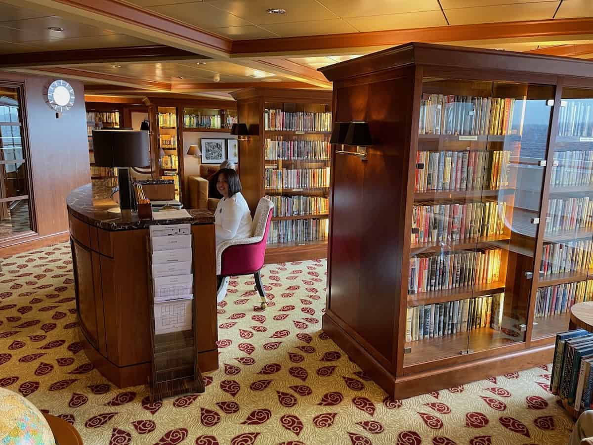 An outstanding library on Crystal Serenity for just 740 guests