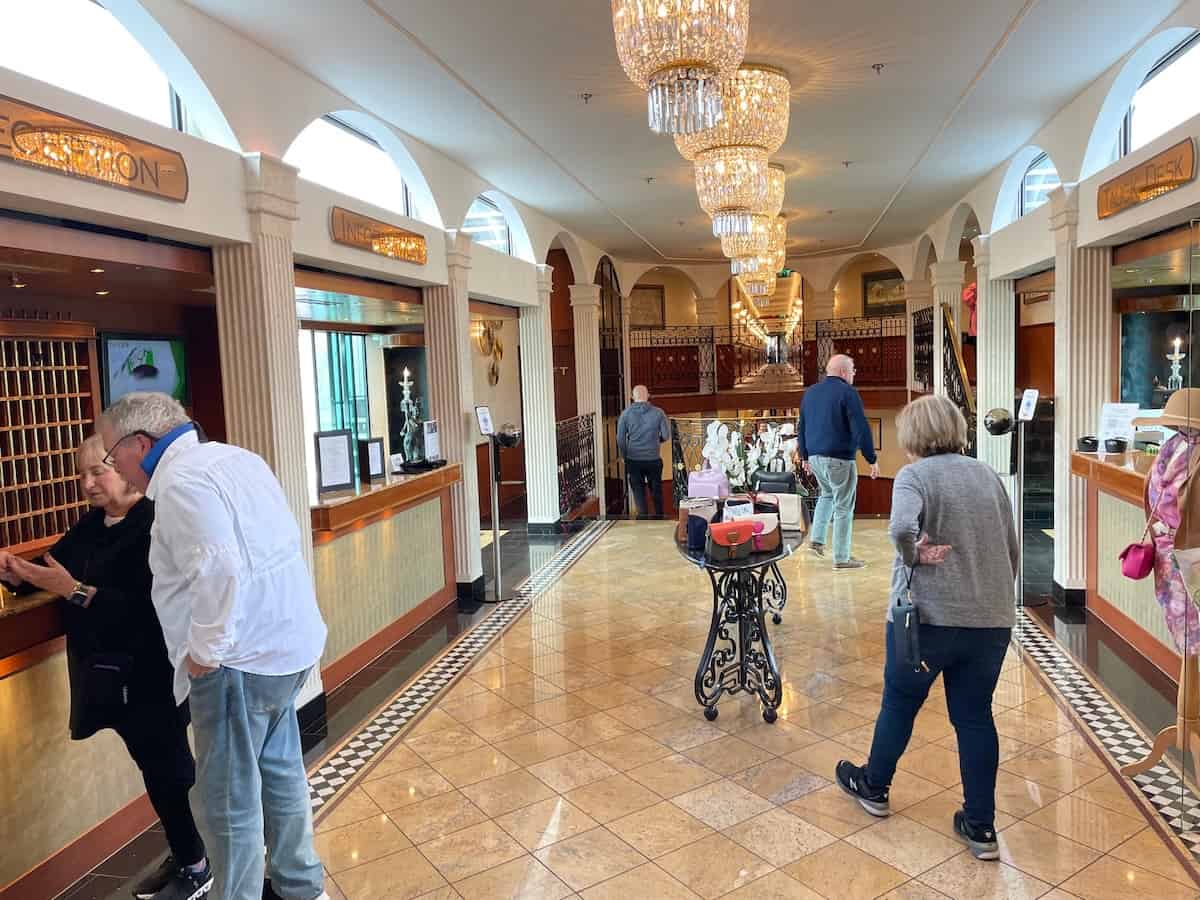 The gracious lobby on our riverboat