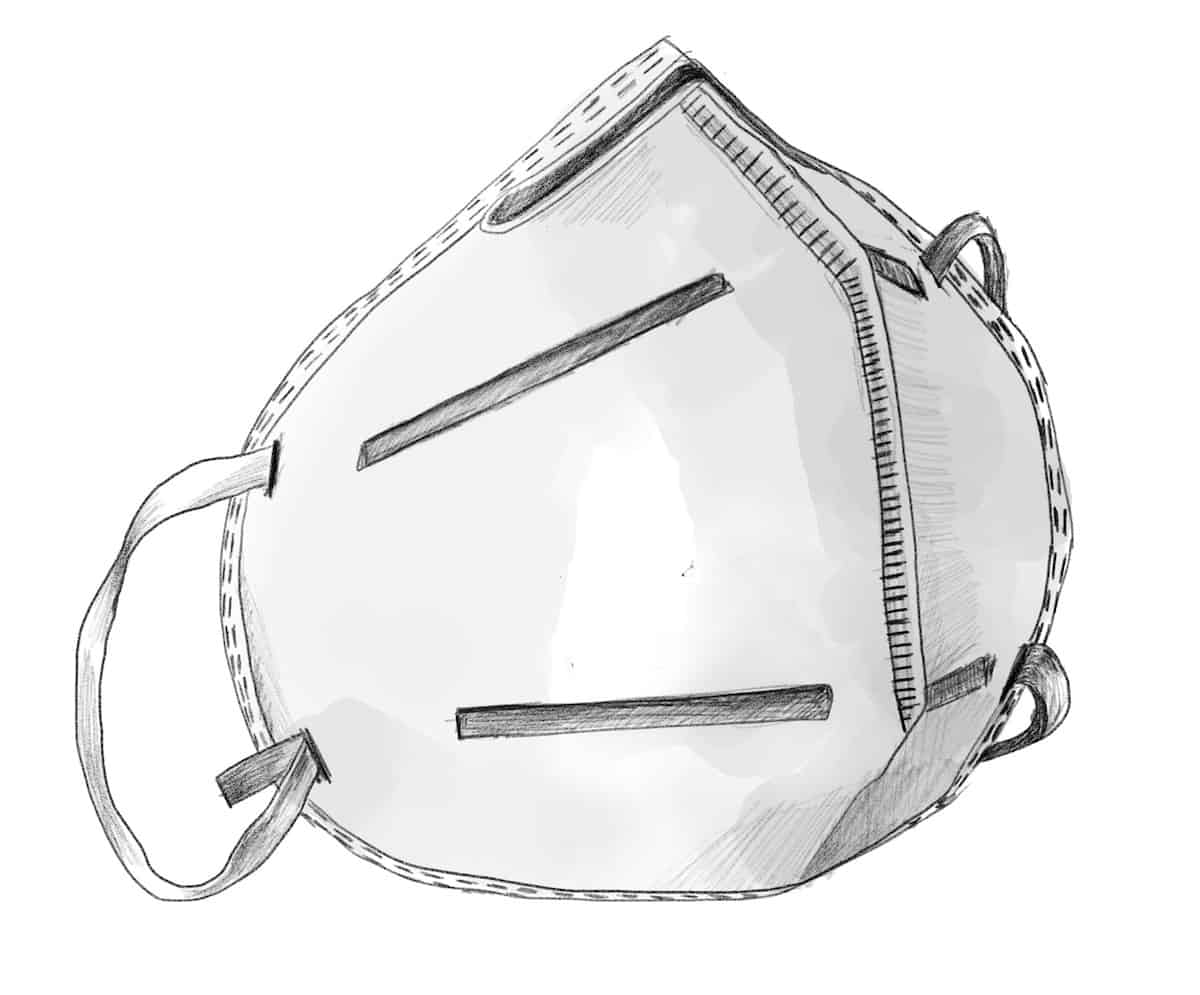 An ffp2 mask like this one is considered less effective than an N95 or KN95 mask 