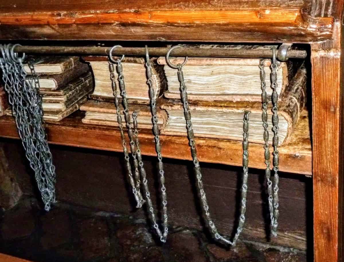 Some of the ancient books at the library in Cesena (credit: Jerome Levine)