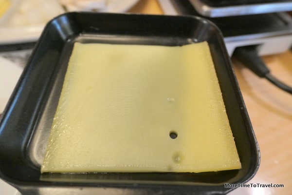 Cheese warming on the coupelle