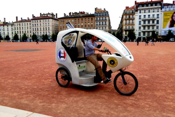 Visiting Lyon on an Electric Taxi Tricycle