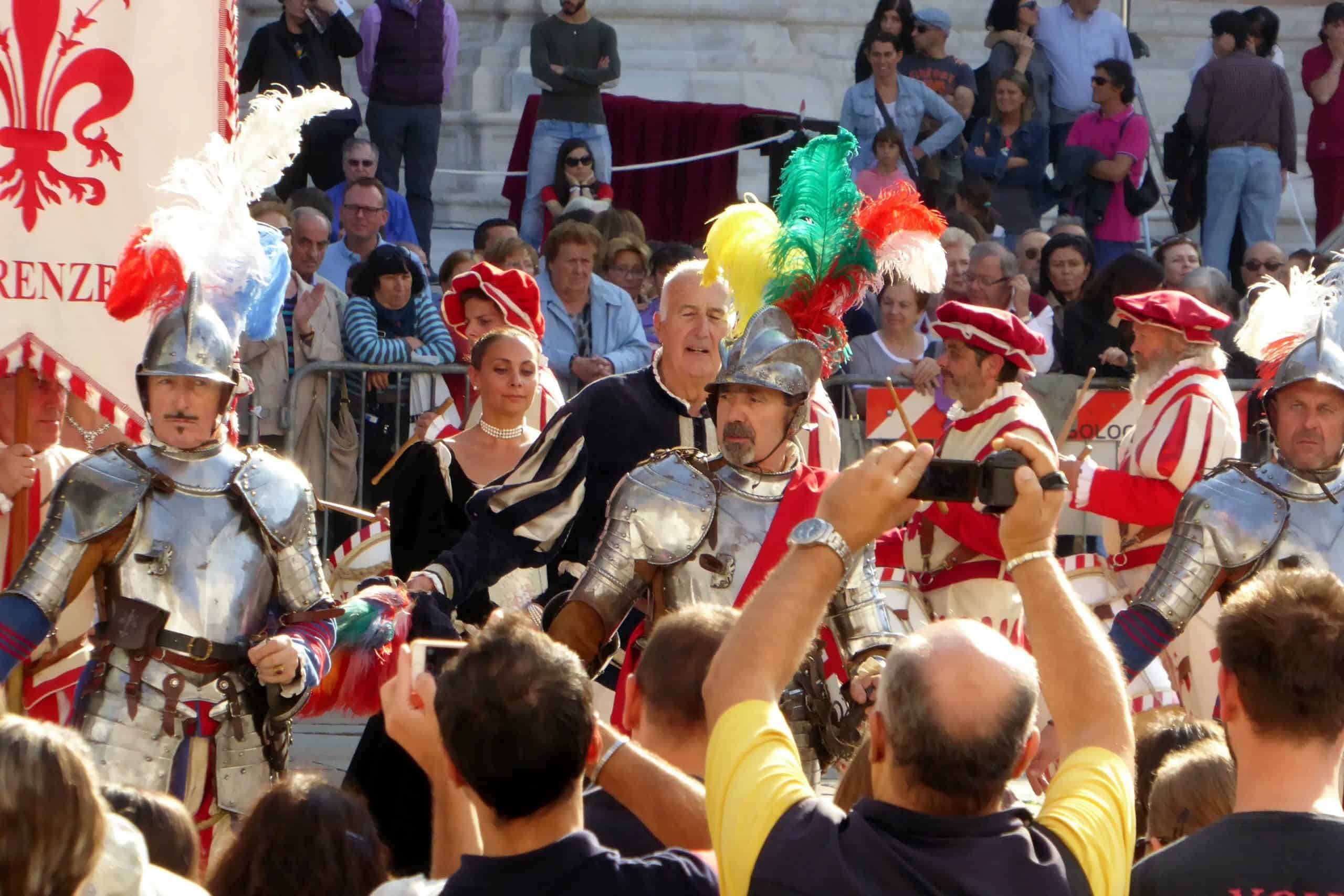 Flag-throwers, at the Spettacolo delle bandiere in the Piazza