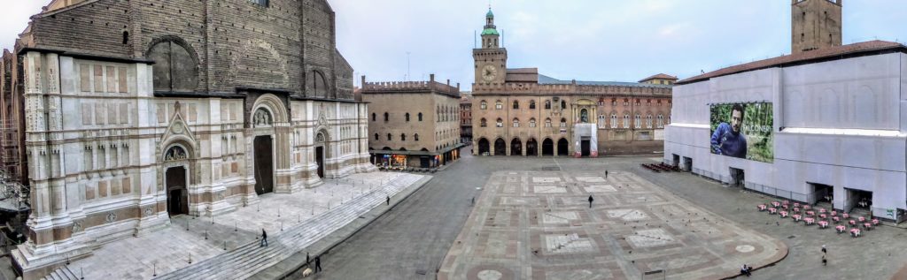 San Petronio Basilica overlooks the Piazza Maggiore in Bologna (Credit: Jerome Levine) 