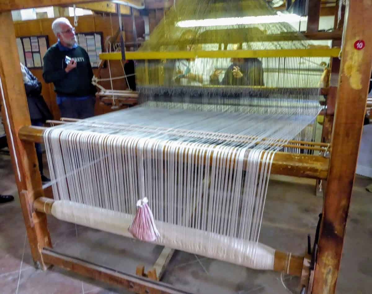 One of the old wooden looms at the workshop in Perugia