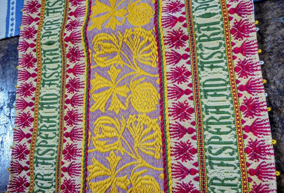 Intricately patterned Umbrian textile