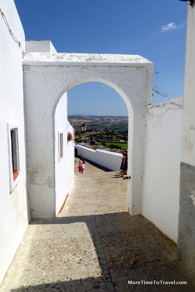 View of the valley from a street near the top of Arcos de la Frontera