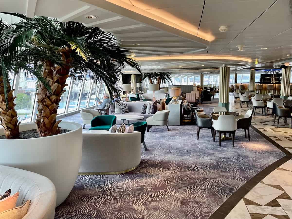 Inviting Palm Court on Crystal Serenity