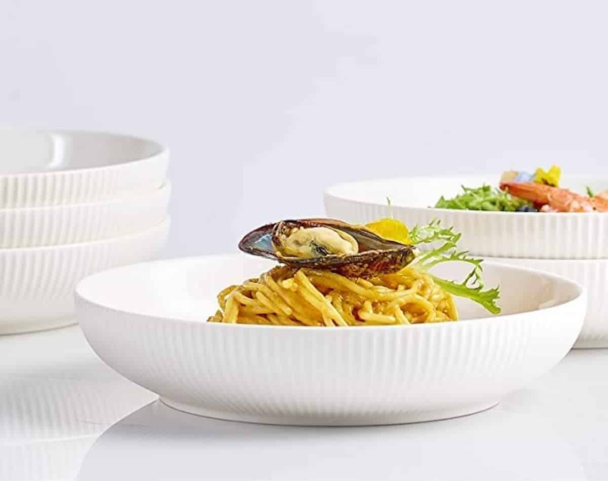 Set of White Pasta Bowls