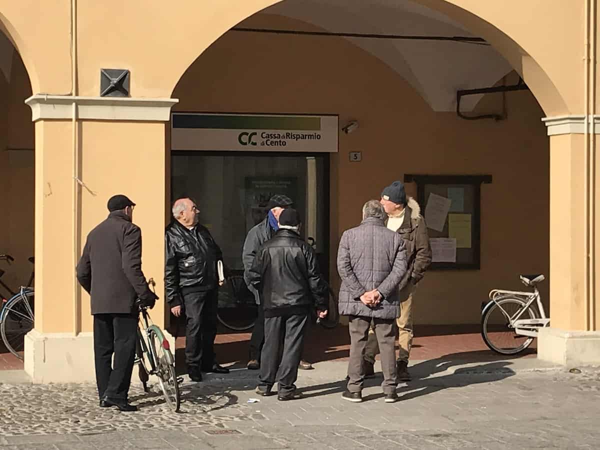 Pensioners socializing in Pieve di Cento (credit: Jerome Levine)