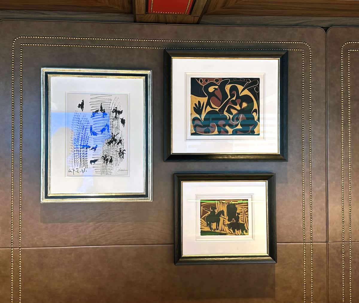 Original Picasso lithographs on a wall in 7 Prime