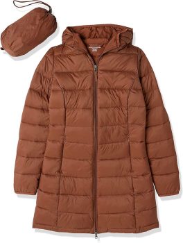 Hooded water-resistant puffer jacket 