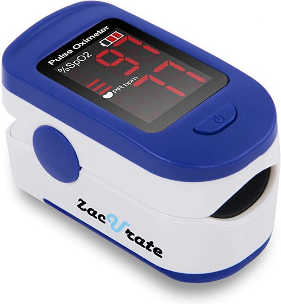 A pulse oximeter should be on your COVID Travel Packing List