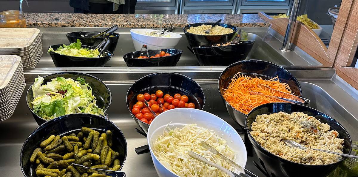 Salad bar at Verity Lounge in Nice