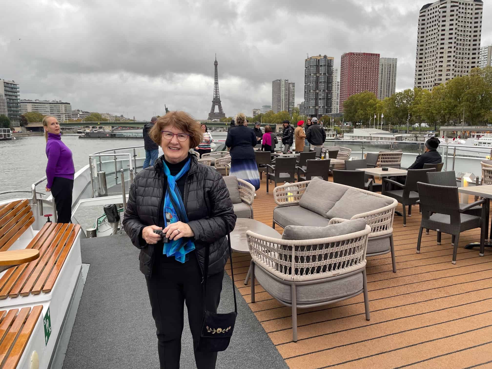 Tauck River Cruises: Sandra Nowlan on the deck of Sapphire