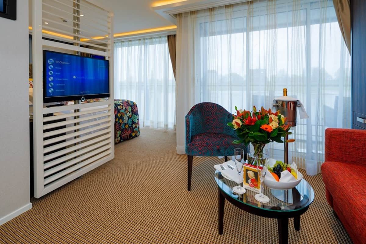 An inviting suite with a French balcony on AmaWaterways rivership 