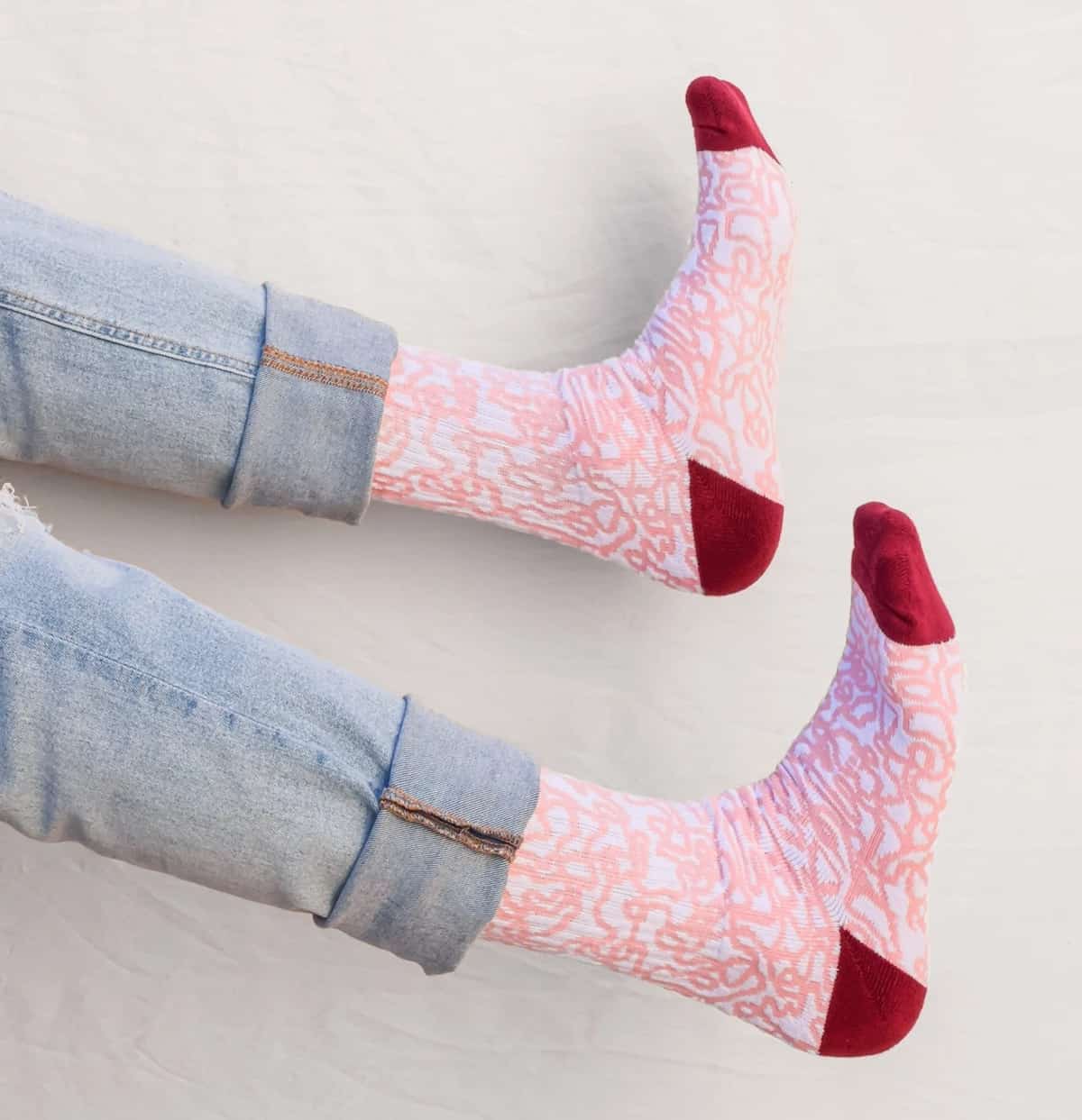 Comfy Pink & Red Socks