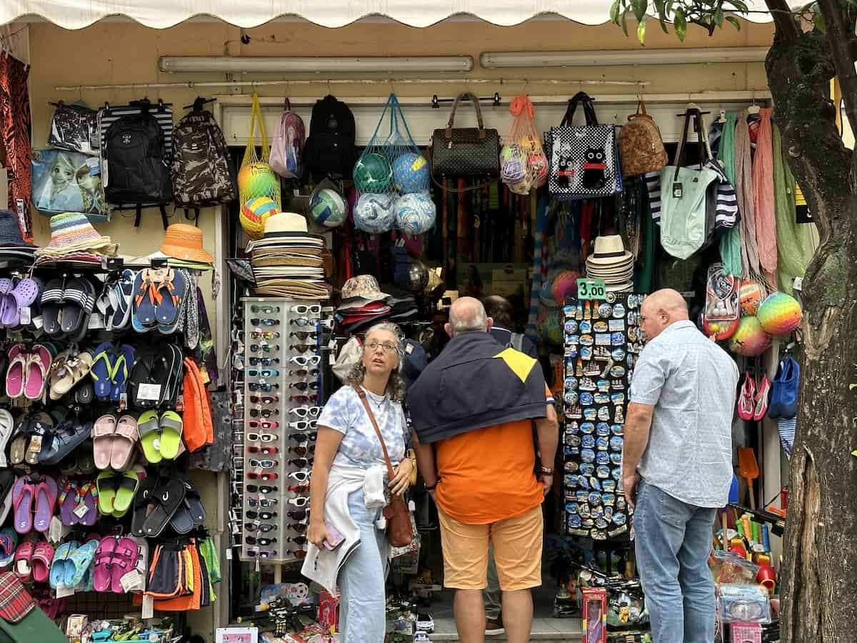 A kitschy souvenir shop on the same street