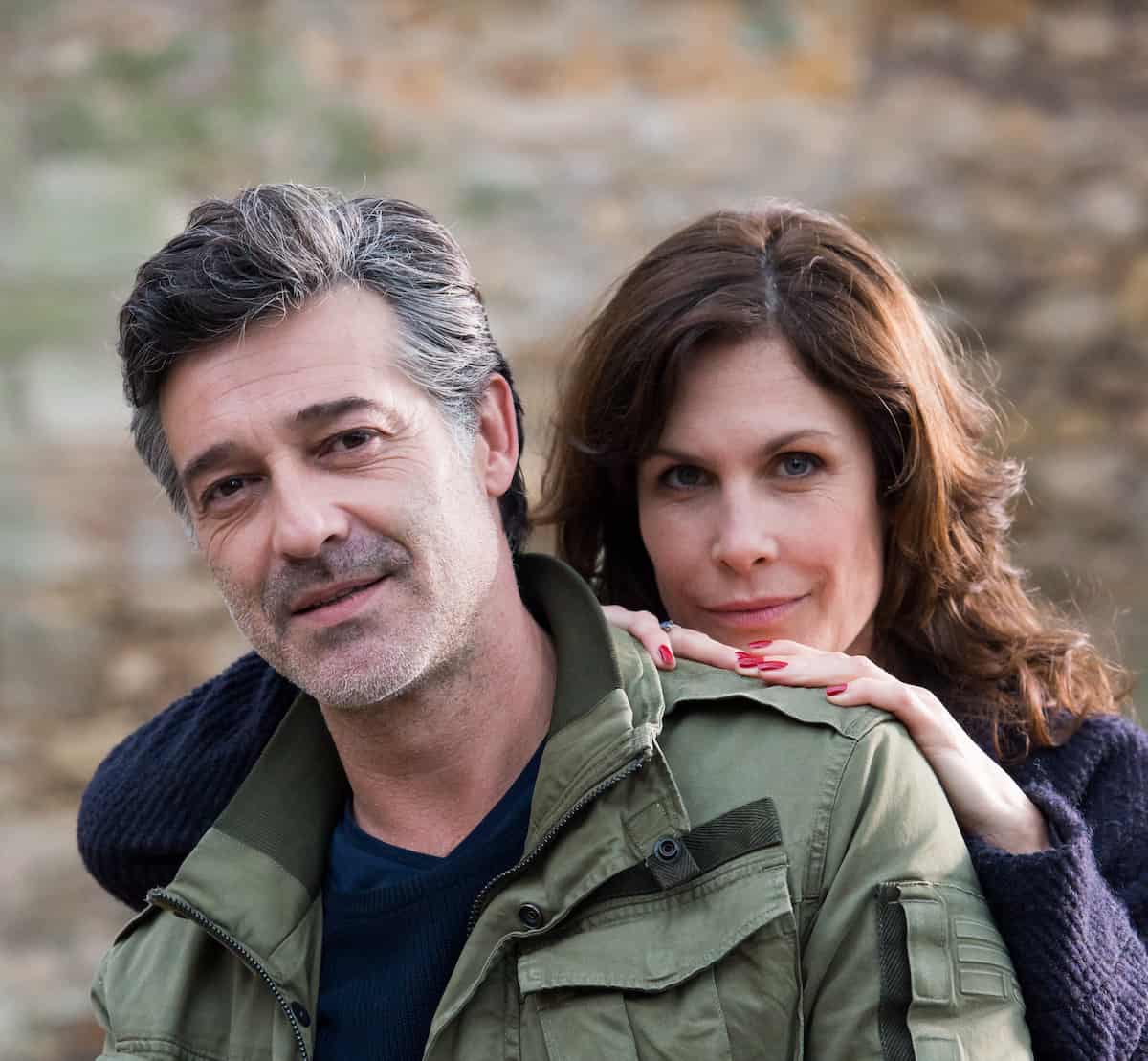 Co-workers and co-parents Paul Marchal (Stephane Blancafort) and Lea Soler (Astrid Veillon) VEILLON (Lea Soler) on the French mystery series (Credit: MHz Choice)